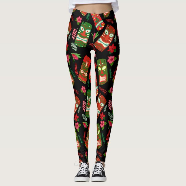 Weihnachts-Hawaiisch Leggings (Vorderseite)