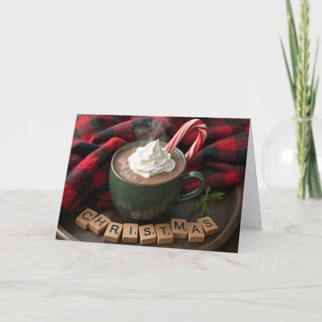 Weihnachts-heiße Kakao Feiertagskarte (Vorderseite)