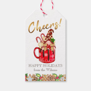 Weihnachts heiße Schokolade bejubeln glückliche Fe Geschenkanhänger