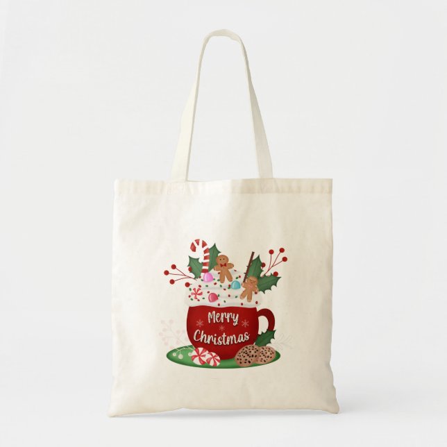 Weihnachts-Heiße Schokolade Tragetasche (Vorne)