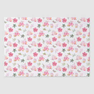 Weihnachts-Heiße Schokolade und rosa Weihnachtsste Seidenpapier