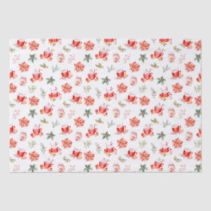 Weihnachts-Heiße Schokolade und rote Poinsettien Seidenpapier
