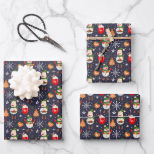 Weihnachts-Heiße-Schokolade-Zuckerrohr-Ginger-Brot Geschenkpapier Set