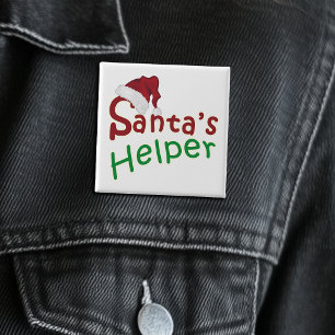 Weihnachts-Helferhut-Typografie Niedlich Button