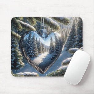Weihnachts-Herzdekoration Mousepad