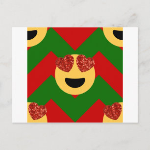 Weihnachts-Herzenaugen-Emoji Feiertagspostkarte