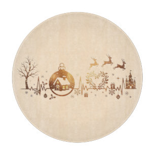 Weihnachts-Herzschlag-Feiertagsdesign Schneidebrett