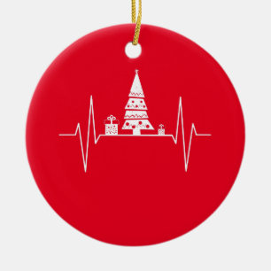 Weihnachts-Herzschlag Keramik Ornament