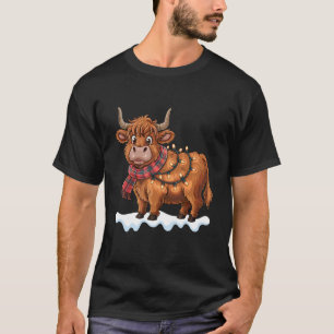 Weihnachts Highland-Kuh Lustiger Bauernhof-Tierlie T-Shirt
