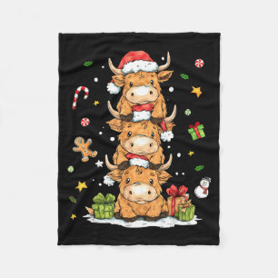 Weihnachts Highland-Kuh Süße Färse Kuh Weihnachtsm Fleecedecke