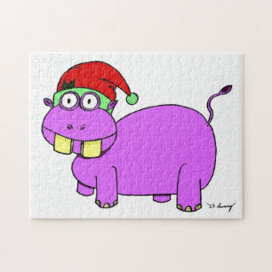 Weihnachts-Hippo-Puzzle