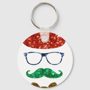 Weihnachts-Hipster Schlüsselanhänger