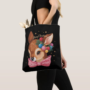 Weihnachts-Hirsch-Bogen Retro-Hirsch Vintage-Urlau Tasche