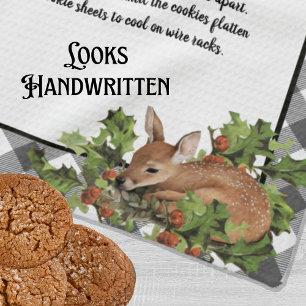 Weihnachts Hirsch Heilige Rezept Keepake Grau Kari Geschirrtuch