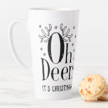 Weihnachts-Hirsch-Spaß-Illustration Latte-Kaffeeta