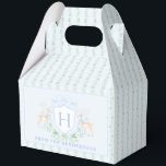 Weihnachts-Hirsch-Wappen | Monogramm Geschenkschachtel<br><div class="desc">Das elegante Aquarellmonogramm-Wappen verleiht dieser Gefälligkeitsbox einen schönen und zeitlosen Look. Es gibt einen Blumenstreifen gemusterten Hintergrund Farben sind sage grün und blau. Wenn Sie Fragen haben oder Hilfe bei der Anpassung dieser Box benötigen,  wenden Sie sich bitte an uns. Ich helfe gerne.</div>