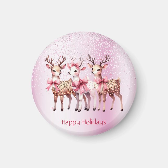 Weihnachts-Hirsch-Weihnachtsmagnet Magnet (Vorne)