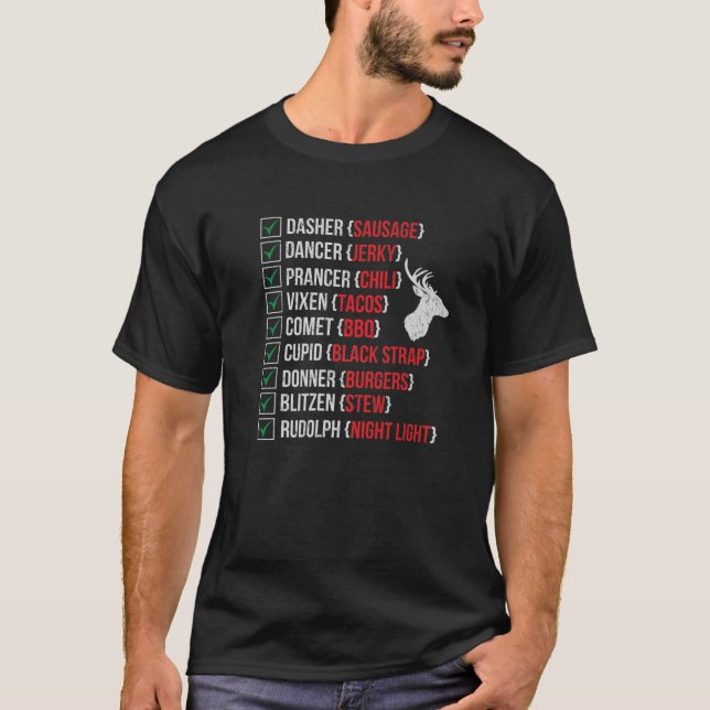 Weihnachts-Hirschjäger Weihnachten-Rentierfleisch  T-Shirt (Vorderseite)