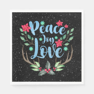 Weihnachts-Hirschliebling in Schneeflocken Serviette