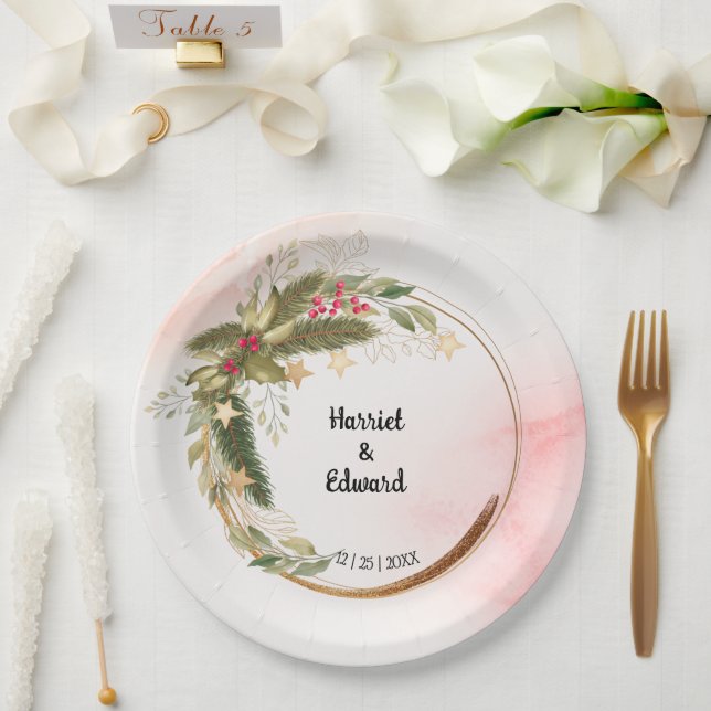 Weihnachts-Hochzeit Bridal Hochzeitspapier P Pappteller (Hochzeit)