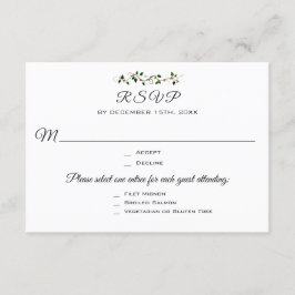 Weihnachts-Hochzeit oder Veranstaltung 3 Entree UA RSVP Karte