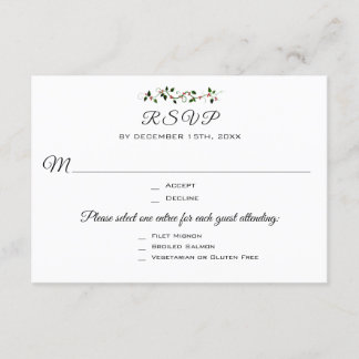 Weihnachts-Hochzeit oder Veranstaltung 3 Entree UA RSVP Karte