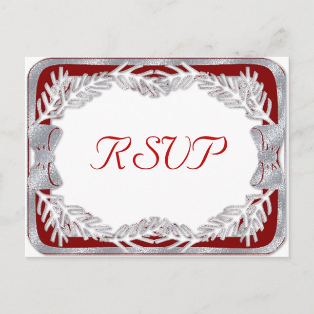 Weihnachts-Hochzeit RSVP Postkarte (Vorderseite)