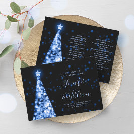 Weihnachts-Hochzeitsprogramm "Tree Navy Blue" Einladung