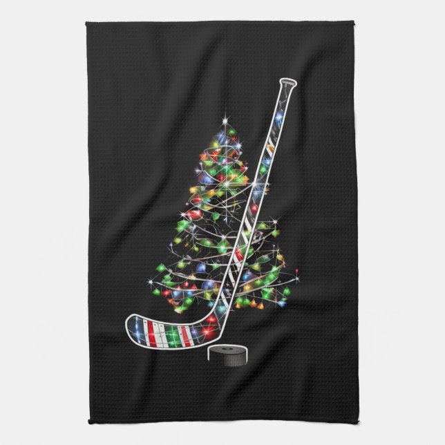 Weihnachts-Hockey-Sportball-Weihnachtsmannmütze Xm Geschirrtuch (Vertikal)