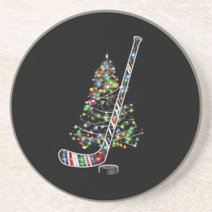 Weihnachts-Hockey-Sportball-Weihnachtsmannmütze Xm Getränkeuntersetzer