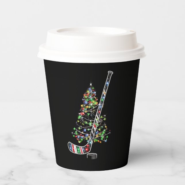 Weihnachts-Hockey-Sportball-Weihnachtsmannmütze Xm Pappbecher (Vorderseite)