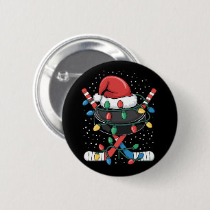 Weihnachts-Hockey-Xmas-Santa-Sportmütze Ball Button
