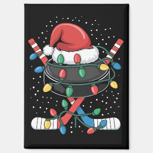 Weihnachts-Hockey-Xmas-Santa-Sportmütze Ball Magnet