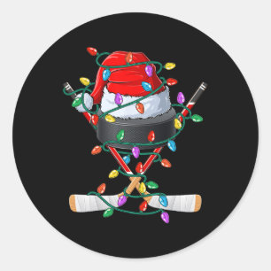 Weihnachts-Hockey-Xmas-Santa-Sportmütze Byll Kinde Runder Aufkleber