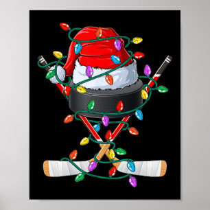 Weihnachts-Hockey-Xmas-Santa-Sportmütze Ll Kinder Poster