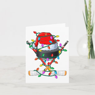 Weihnachts-Hockey Xmas Santa Srts Hut Ball Kinder Karte