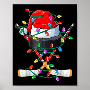 Weihnachts-Hockey Xmas Santa Srts Hut Ball Kinder Poster