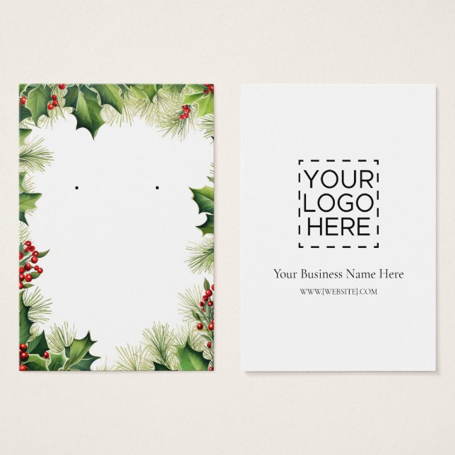 Weihnachts Holend Earring Display Card (Vorne & Hinten)