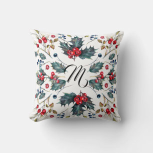 Weihnachts-Holly & Berries-Design Kissen