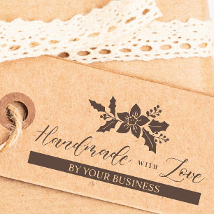 Weihnachts-Holly-Blume handgefertigt mit Liebe Zit Gummistempel