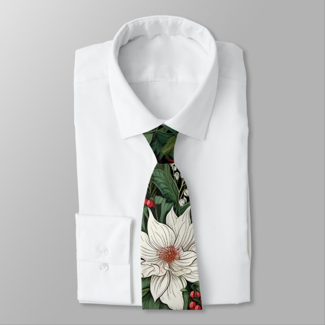Weihnachts-Holly-Blume Krawatte (Gebunden)