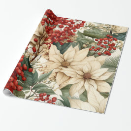 Weihnachts-Holly-Blume-Umschlagpapier Geschenkpapier