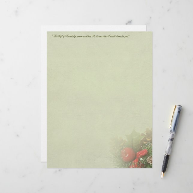 Weihnachts-Holly-Center-Stationierung (Vorderseite/Rückseite Beispiel)