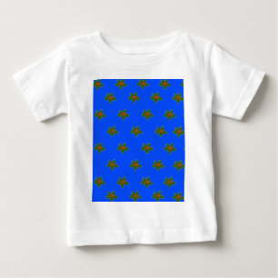 Weihnachts-Holly-Dekorationsmuster auf blau Baby T-shirt