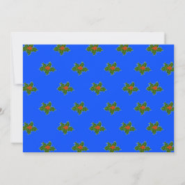 Weihnachts-Holly-Dekorationsmuster auf blau Feiertagskarte