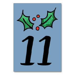 Weihnachts-Holly-Hochzeit-Tischnummer Tischnummer