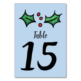 Weihnachts-Holly-Hochzeit-Tischnummer Tischnummer