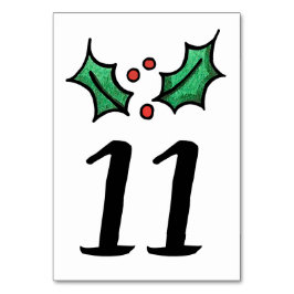 Weihnachts-Holly-Hochzeit-Tischnummer Tischnummer