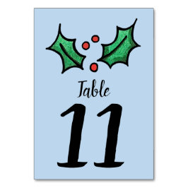 Weihnachts-Holly-Hochzeit-Tischnummer Tischnummer