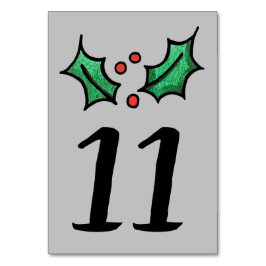 Weihnachts-Holly-Hochzeit-Tischnummer Tischnummer